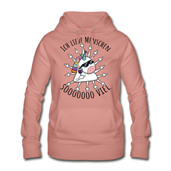 Ich liebe Menschen Einhorn | Frauen Hoodie - Altrosa