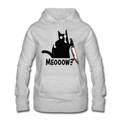 Meow Murder Cat | Frauen Hoodie - Hellgrau meliert
