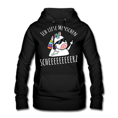 Ich liebe Menschen Einhorn | Frauen Hoodie - Schwarz