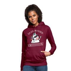 Ich liebe Menschen Einhorn | Frauen Hoodie - Bordeaux
