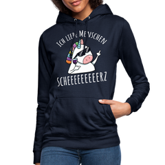 Ich liebe Menschen Einhorn | Frauen Hoodie - Navy