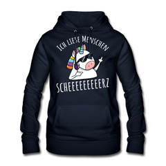Ich liebe Menschen Einhorn | Frauen Hoodie - Navy