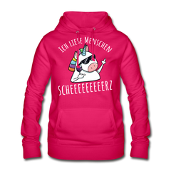 Ich liebe Menschen Einhorn | Frauen Hoodie - dunkles Pink