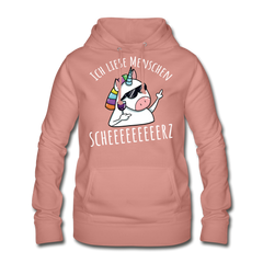 Ich liebe Menschen Einhorn | Frauen Hoodie - Altrosa