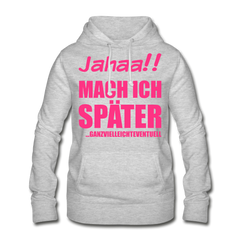Ganzvielleichteventuell Flex-Druck | Frauen Hoodie - Hellgrau meliert