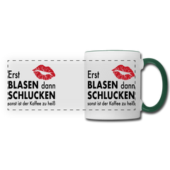 Erst blasen dann schlucken Tasse - Weiß/Dunkelgrün