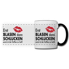Erst blasen dann schlucken Tasse - Weiß/Schwarz