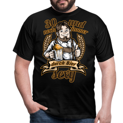 Lustiger Spruch 30. Geburtstag Bier | Männer T-Shirt - Schwarz