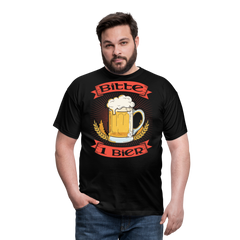 Bitte 1 Bier Lustiger Bier Spruch | Männer T-Shirt - Schwarz