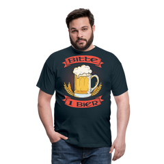 Bitte 1 Bier Lustiger Bier Spruch | Männer T-Shirt - Navy