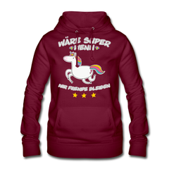 Fremde bleiben Einhorn | Frauen Hoodie - Bordeaux