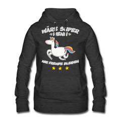 Fremde bleiben Einhorn | Frauen Hoodie - Anthrazit