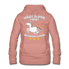 Fremde bleiben Einhorn | Frauen Hoodie - Altrosa