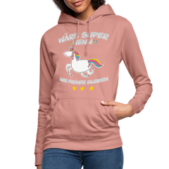 Fremde bleiben Einhorn | Frauen Hoodie - Altrosa