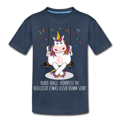 Freches Einhorn | Teenager Premium Bio T-Shirt - Navy
