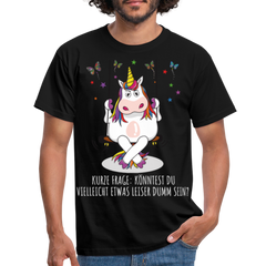 Freches Einhorn | Männer T-Shirt - Schwarz