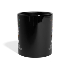 Freches Einhorn | Panoramatasse farbig - Schwarz