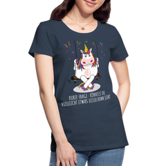 Freches Einhorn | Frauen Premium Bio T-Shirt - Navy