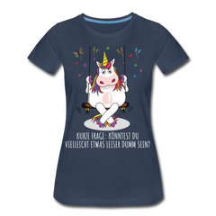 Freches Einhorn | Frauen Premium Bio T-Shirt - Navy