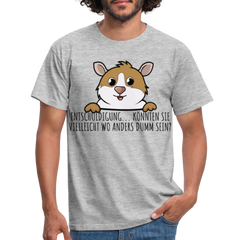 Freches Meerschweinchen | Männer T-Shirt - Grau meliert