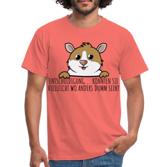 Freches Meerschweinchen | Männer T-Shirt - Koralle