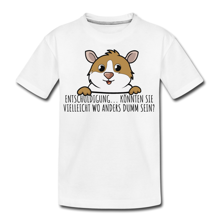 Freches Meerschweinchen | Teenager Premium Bio T-Shirt - Weiß