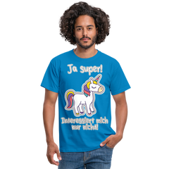 Ja super Einhorn Spruch | Männer T-Shirt - Royalblau