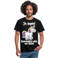 Ja super Einhorn Spruch | Männer T-Shirt - Schwarz