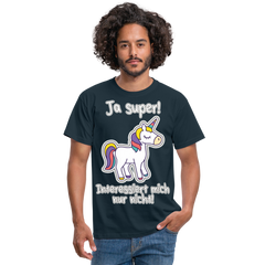 Ja super Einhorn Spruch | Männer T-Shirt - Navy