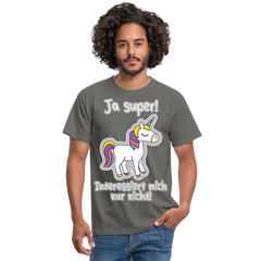 Ja super Einhorn Spruch | Männer T-Shirt - Graphit