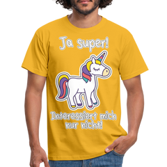 Ja super Einhorn Spruch | Männer T-Shirt - Gelb