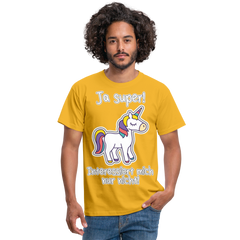 Ja super Einhorn Spruch | Männer T-Shirt - Gelb