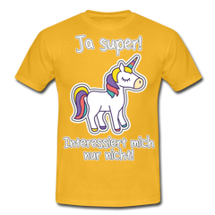 Ja super Einhorn Spruch | Männer T-Shirt - Gelb