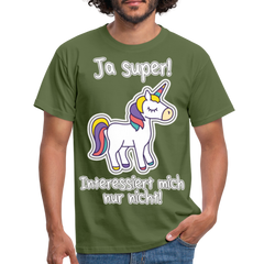 Ja super Einhorn Spruch | Männer T-Shirt - Militärgrün