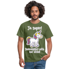 Ja super Einhorn Spruch | Männer T-Shirt - Militärgrün
