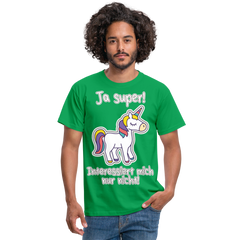 Ja super Einhorn Spruch | Männer T-Shirt - Kelly Green