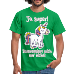 Ja super Einhorn Spruch | Männer T-Shirt - Kelly Green