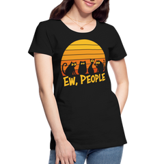 Ew People Katzen | Frauen Premium Bio T-Shirt - Schwarz