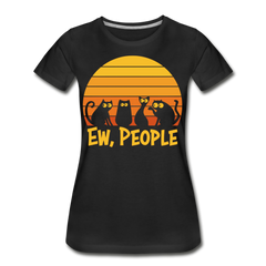 Ew People Katzen | Frauen Premium Bio T-Shirt - Schwarz