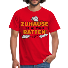 Zuhaus ist wo meine Ratten sind | Männer T-Shirt - Rot