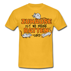 Zuhaus ist wo meine Ratten sind | Männer T-Shirt - Gelb