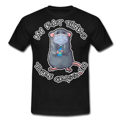 My Rat Thinks You're Gross Ratte die Maske trägt | Männer T-Shirt - Schwarz