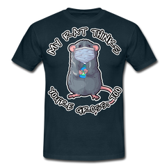 My Rat Thinks You're Gross Ratte die Maske trägt | Männer T-Shirt - Navy