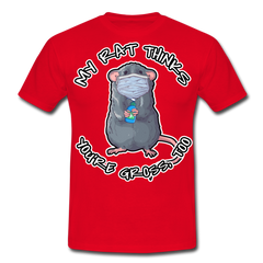 My Rat Thinks You're Gross Ratte die Maske trägt | Männer T-Shirt - Rot