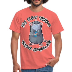 My Rat Thinks You're Gross Ratte die Maske trägt | Männer T-Shirt - Koralle