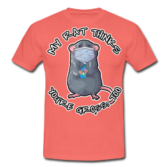 My Rat Thinks You're Gross Ratte die Maske trägt | Männer T-Shirt - Koralle