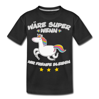 Fremde bleiben Einhorn | Teenager Premium T-Shirt - Schwarz