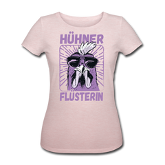 Hühnerflüsterin | Frauen Bio T-Shirt - Rosa-Creme meliert