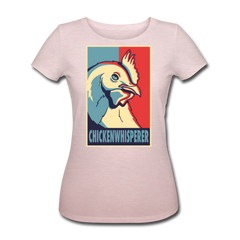 Hühnerflüsterin | Frauen Bio T-Shirt - Rosa-Creme meliert