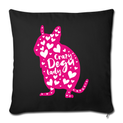 Crazy Degu Lady | Sofakissenbezug 44 x 44 cm - Schwarz